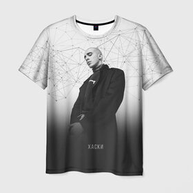 Мужская футболка 3D с принтом Хаски Geometry в Тюмени, 100% полиэфир | прямой крой, круглый вырез горловины, длина до линии бедер | rap | дмитрий кузнецов | рэп | рэпер | хаски