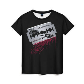 Женская футболка 3D с принтом Judas Priest в Тюмени, 100% полиэфир ( синтетическое хлопкоподобное полотно) | прямой крой, круглый вырез горловины, длина до линии бедер | group | hard | havy | judas | metal | priest | rock | speed | группа | джудас | метал | музыка | о.м.с.к. | прайст | рок | тяжелый | хард | хэви