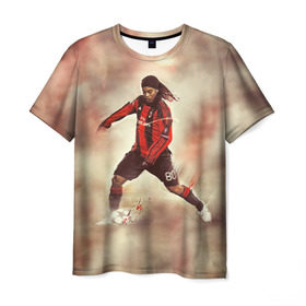 Мужская футболка 3D с принтом Ronaldinho в Тюмени, 100% полиэфир | прямой крой, круглый вырез горловины, длина до линии бедер | ronaldinho | роналдиньо | роналдинью | рональдиньо