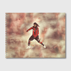 Альбом для рисования с принтом Ronaldinho в Тюмени, 100% бумага
 | матовая бумага, плотность 200 мг. | ronaldinho | роналдиньо | роналдинью | рональдиньо