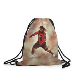 Рюкзак-мешок 3D с принтом Ronaldinho в Тюмени, 100% полиэстер | плотность ткани — 200 г/м2, размер — 35 х 45 см; лямки — толстые шнурки, застежка на шнуровке, без карманов и подкладки | ronaldinho | роналдиньо | роналдинью | рональдиньо