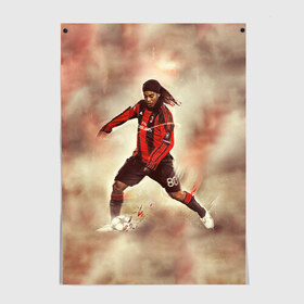 Постер с принтом Ronaldinho в Тюмени, 100% бумага
 | бумага, плотность 150 мг. Матовая, но за счет высокого коэффициента гладкости имеет небольшой блеск и дает на свету блики, но в отличии от глянцевой бумаги не покрыта лаком | ronaldinho | роналдиньо | роналдинью | рональдиньо