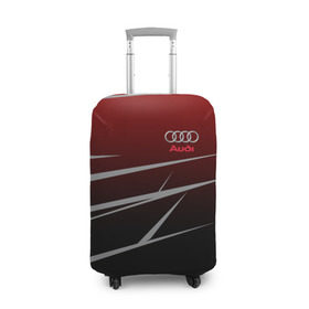 Чехол для чемодана 3D с принтом AUDI SPORT в Тюмени, 86% полиэфир, 14% спандекс | двустороннее нанесение принта, прорези для ручек и колес | audi | ауди | марка | машины