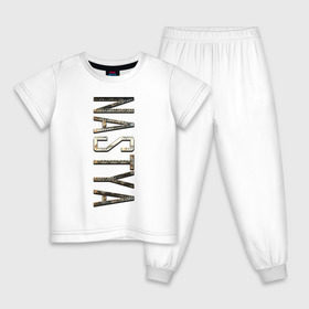 Детская пижама хлопок с принтом Nastya-GOLD в Тюмени, 100% хлопок |  брюки и футболка прямого кроя, без карманов, на брюках мягкая резинка на поясе и по низу штанин
 | 