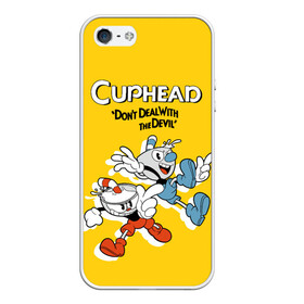 Чехол для iPhone 5/5S матовый с принтом Cuphead в Тюмени, Силикон | Область печати: задняя сторона чехла, без боковых панелей | cuphead | капхед | компьтерная игра