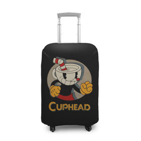 Чехол для чемодана 3D с принтом Cuphead в Тюмени, 86% полиэфир, 14% спандекс | двустороннее нанесение принта, прорези для ручек и колес | cuphead | капхед | компьтерная игра