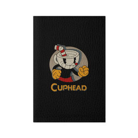 Обложка для паспорта матовая кожа с принтом Cuphead в Тюмени, натуральная матовая кожа | размер 19,3 х 13,7 см; прозрачные пластиковые крепления | cuphead | капхед | компьтерная игра