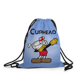 Рюкзак-мешок 3D с принтом Cuphead в Тюмени, 100% полиэстер | плотность ткани — 200 г/м2, размер — 35 х 45 см; лямки — толстые шнурки, застежка на шнуровке, без карманов и подкладки | cuphead | капхед | компьтерная игра