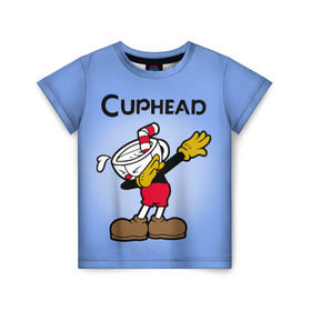 Детская футболка 3D с принтом Cuphead в Тюмени, 100% гипоаллергенный полиэфир | прямой крой, круглый вырез горловины, длина до линии бедер, чуть спущенное плечо, ткань немного тянется | cuphead | капхед | компьтерная игра