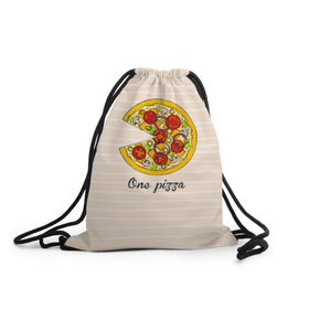Рюкзак-мешок 3D с принтом One love, One pizza в Тюмени, 100% полиэстер | плотность ткани — 200 г/м2, размер — 35 х 45 см; лямки — толстые шнурки, застежка на шнуровке, без карманов и подкладки | 14 февраля | love | pizza | valentine | любовь