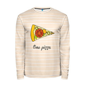 Мужской лонгслив 3D с принтом One Love, One Pizza в Тюмени, 100% полиэстер | длинные рукава, круглый вырез горловины, полуприлегающий силуэт | Тематика изображения на принте: 