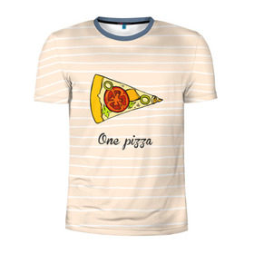 Мужская футболка 3D спортивная с принтом One Love, One Pizza в Тюмени, 100% полиэстер с улучшенными характеристиками | приталенный силуэт, круглая горловина, широкие плечи, сужается к линии бедра | Тематика изображения на принте: 
