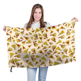 Флаг 3D с принтом Pizza love в Тюмени, 100% полиэстер | плотность ткани — 95 г/м2, размер — 67 х 109 см. Принт наносится с одной стороны | 14 февраля | love | pizza | valentine | любовь