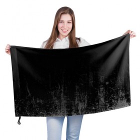 Флаг 3D с принтом Black Grunge в Тюмени, 100% полиэстер | плотность ткани — 95 г/м2, размер — 67 х 109 см. Принт наносится с одной стороны | grunge | абстракция | гранж | черный