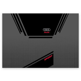 Поздравительная открытка с принтом AUDI SPORT в Тюмени, 100% бумага | плотность бумаги 280 г/м2, матовая, на обратной стороне линовка и место для марки
 | Тематика изображения на принте: audi | автомобиль | автомобильные | ауди | машины