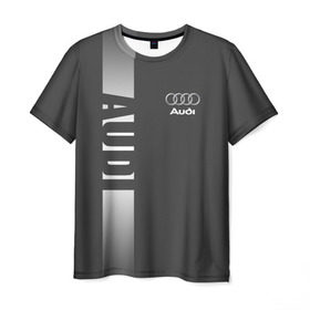 Мужская футболка 3D с принтом AUDI SPORT в Тюмени, 100% полиэфир | прямой крой, круглый вырез горловины, длина до линии бедер | ауди | машины