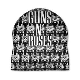 Шапка 3D с принтом Guns n roses в Тюмени, 100% полиэстер | универсальный размер, печать по всей поверхности изделия | guns n roses | gunsnroses | ганз н роус | ганзес роус | ганзесроус | ганзнроус | дафф маккаган | диззи рид | мелисса риз | ричард фортус | рок | слэш | франк феррер | эксл роуз