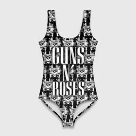 Купальник-боди 3D с принтом Guns n roses в Тюмени, 82% полиэстер, 18% эластан | Круглая горловина, круглый вырез на спине | guns n roses | gunsnroses | ганз н роус | ганзес роус | ганзесроус | ганзнроус | дафф маккаган | диззи рид | мелисса риз | ричард фортус | рок | слэш | франк феррер | эксл роуз