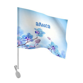 Флаг для автомобиля с принтом Алиса в Тюмени, 100% полиэстер | Размер: 30*21 см | flower | name | spring | алиса | букет | весна | имена | имя | природа | узор | цветочный | цветы