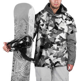 Накидка на куртку 3D с принтом Городской серый камуфляж в Тюмени, 100% полиэстер |  | Тематика изображения на принте: армия | геометрический | геометрия | маскировка | милитари | паттерн | текстура | треугольники | чернобелый