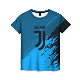 Женская футболка 3D с принтом FC Juventus abstract style в Тюмени, 100% полиэфир ( синтетическое хлопкоподобное полотно) | прямой крой, круглый вырез горловины, длина до линии бедер | football | soccer | ювентус