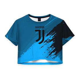 Женская футболка 3D укороченная с принтом FC Juventus abstract style в Тюмени, 100% полиэстер | круглая горловина, длина футболки до линии талии, рукава с отворотами | football | soccer | ювентус