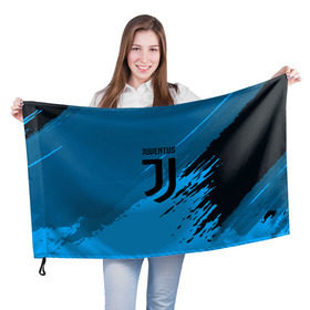 Флаг 3D с принтом FC Juventus abstract style в Тюмени, 100% полиэстер | плотность ткани — 95 г/м2, размер — 67 х 109 см. Принт наносится с одной стороны | football | soccer | ювентус