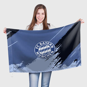 Флаг 3D с принтом FC Bayern Munchen style в Тюмени, 100% полиэстер | плотность ткани — 95 г/м2, размер — 67 х 109 см. Принт наносится с одной стороны | football | soccer | байерн