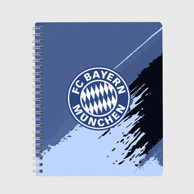 Тетрадь с принтом FC Bayern Munchen style в Тюмени, 100% бумага | 48 листов, плотность листов — 60 г/м2, плотность картонной обложки — 250 г/м2. Листы скреплены сбоку удобной пружинной спиралью. Уголки страниц и обложки скругленные. Цвет линий — светло-серый
 | football | soccer | байерн