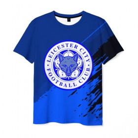 Мужская футболка 3D с принтом FC Leicester abstract style в Тюмени, 100% полиэфир | прямой крой, круглый вырез горловины, длина до линии бедер | Тематика изображения на принте: 