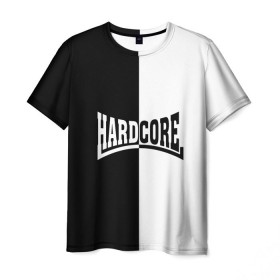 Мужская футболка 3D с принтом Hardcore в Тюмени, 100% полиэфир | прямой крой, круглый вырез горловины, длина до линии бедер | hard core | hardcor | hardcore | быстрый | жанр | жёсткий | метал | музыка | музыкальный | музыки | олдскул | панк | радикальный | рок | рэп | техно | треш | тяжелый | хард кор
