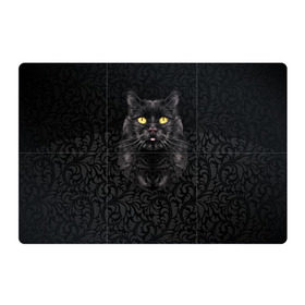 Магнитный плакат 3Х2 с принтом Чёрный котик в Тюмени, Полимерный материал с магнитным слоем | 6 деталей размером 9*9 см | Тематика изображения на принте: кошка | чёрная