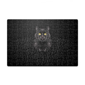 Пазл магнитный 126 элементов с принтом Чёрный котик в Тюмени, полимерный материал с магнитным слоем | 126 деталей, размер изделия —  180*270 мм | Тематика изображения на принте: кошка | чёрная