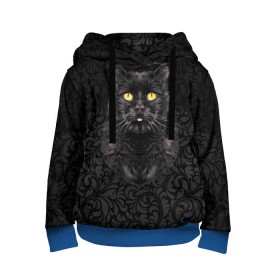 Детская толстовка 3D с принтом Чёрный котик в Тюмени, 100% полиэстер | двухслойный капюшон со шнурком для регулировки, мягкие манжеты на рукавах и по низу толстовки, спереди карман-кенгуру с мягким внутренним слоем | кошка | чёрная