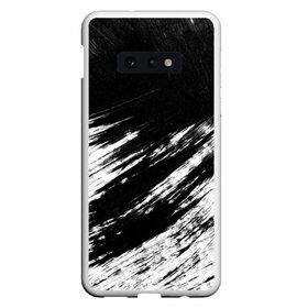 Чехол для Samsung S10E с принтом abstraction black&white в Тюмени, Силикон | Область печати: задняя сторона чехла, без боковых панелей | Тематика изображения на принте: abstraction | watercolor | абстракция красок | акварель | брызги красок | живопись | краска | потертость красок | размытые краски | текстуры | черно белый | яркие | яркие краски