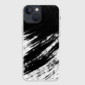 Чехол для iPhone 13 mini с принтом abstraction blackwhite в Тюмени,  |  | abstraction | watercolor | абстракция красок | акварель | брызги красок | живопись | краска | потертость красок | размытые краски | текстуры | черно белый | яркие | яркие краски