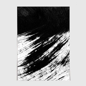 Постер с принтом abstraction black&white в Тюмени, 100% бумага
 | бумага, плотность 150 мг. Матовая, но за счет высокого коэффициента гладкости имеет небольшой блеск и дает на свету блики, но в отличии от глянцевой бумаги не покрыта лаком | abstraction | watercolor | абстракция красок | акварель | брызги красок | живопись | краска | потертость красок | размытые краски | текстуры | черно белый | яркие | яркие краски