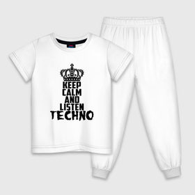 Детская пижама хлопок с принтом Keep calm and listen Techno в Тюмени, 100% хлопок |  брюки и футболка прямого кроя, без карманов, на брюках мягкая резинка на поясе и по низу штанин
 | ebm | edm | hi nrg | techno | габбер | даб | детройт | дип | индастриал | италиан | минимал | музыка | синтипоп | тек хаус | техно | фанк | хард | чикаго хаус | шранц | эйсид | электро | электронная