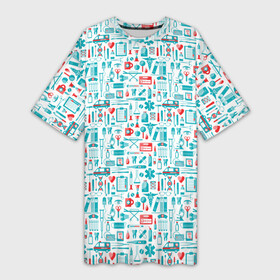 Платье-футболка 3D с принтом 36,6 в Тюмени,  |  | аптека | врач | гиппократ | градусник | медбрат | медик | медсестра | пинцет | скорая | скорая помощь
