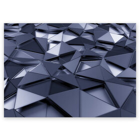 Поздравительная открытка с принтом Metalic geometry в Тюмени, 100% бумага | плотность бумаги 280 г/м2, матовая, на обратной стороне линовка и место для марки
 | abstraction | geometry | polygon | абстракция | геометрия | грань | краски | кубик | кубики | линии | мозаика | полигон | разноцветные | ребро | текстура | тени | узор