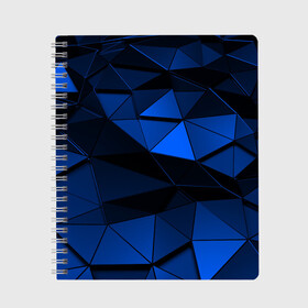 Тетрадь с принтом Blue abstraction collection в Тюмени, 100% бумага | 48 листов, плотность листов — 60 г/м2, плотность картонной обложки — 250 г/м2. Листы скреплены сбоку удобной пружинной спиралью. Уголки страниц и обложки скругленные. Цвет линий — светло-серый
 | Тематика изображения на принте: abstraction | geometry | polygon | абстракция | геометрия | грань | краски | кубик | кубики | линии | мозаика | полигон | разноцветные | ребро | текстура | тени | узор