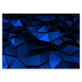Поздравительная открытка с принтом Blue abstraction collection в Тюмени, 100% бумага | плотность бумаги 280 г/м2, матовая, на обратной стороне линовка и место для марки
 | abstraction | geometry | polygon | абстракция | геометрия | грань | краски | кубик | кубики | линии | мозаика | полигон | разноцветные | ребро | текстура | тени | узор