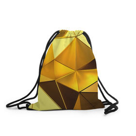 Рюкзак-мешок 3D с принтом Gold texture в Тюмени, 100% полиэстер | плотность ткани — 200 г/м2, размер — 35 х 45 см; лямки — толстые шнурки, застежка на шнуровке, без карманов и подкладки | Тематика изображения на принте: 