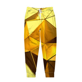 Мужские брюки 3D с принтом Gold texture в Тюмени, 100% полиэстер | манжеты по низу, эластичный пояс регулируется шнурком, по бокам два кармана без застежек, внутренняя часть кармана из мелкой сетки | 