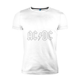 Мужская футболка премиум с принтом AC/DC в Тюмени, 92% хлопок, 8% лайкра | приталенный силуэт, круглый вырез ворота, длина до линии бедра, короткий рукав | ac dc | acdc | high voltage | ангус | металл | рок | фсвс | эй си ди си | эйсидиси | янг