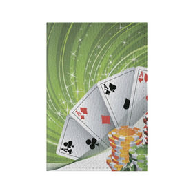 Обложка для паспорта матовая кожа с принтом Покер Старс в Тюмени, натуральная матовая кожа | размер 19,3 х 13,7 см; прозрачные пластиковые крепления | игра | казино | каре | карты | роял | сет | стрит | туз | удача | флеш | фул | хаус