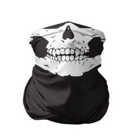 Бандана-труба 3D с принтом Череп маска черная в Тюмени, 100% полиэстер, ткань с особыми свойствами — Activecool | плотность 150‒180 г/м2; хорошо тянется, но сохраняет форму | mask | skull | skull mask | маска | череп | череп маска