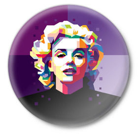 Значок с принтом Marilyn Monroe в Тюмени,  металл | круглая форма, металлическая застежка в виде булавки | Тематика изображения на принте: girl | marilyn | monroe | usa | актриса | девушка | звезда | монро | мэрилин | певица | сша
