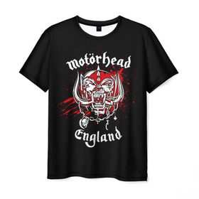 Мужская футболка 3D с принтом Motorhead в Тюмени, 100% полиэфир | прямой крой, круглый вырез горловины, длина до линии бедер | band | blood | metal | motorhead | music | rock | атрибутика | группа | кровь | метал | музыка | рок