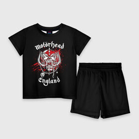 Детский костюм с шортами 3D с принтом Motorhead в Тюмени,  |  | band | blood | metal | motorhead | music | rock | атрибутика | группа | кровь | метал | музыка | рок